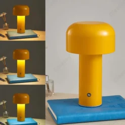 Three Color Adjustable USB Mushroom Light Charging Touch Table Coffee Bar Hotel Bedroom Decoration Nordic Creative Atmosphere Eye Protection Night Light