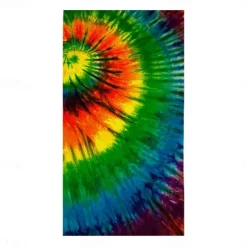 Tie Dye Beach Towel, Sand Free Hippie Color Beach Towels Oversized, Sup Soft Large Bath Towel, Water Absorbent Bathroom Towel for Men, Women, Travel, Swim, Camp, 32 x 64 Inch