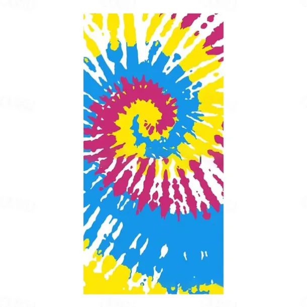 Tie Dye Beach Towel, Sand Free Hippie Color Beach Towels Oversized, Sup Soft Large Bath Towel, Water Absorbent Bathroom Towel for Men, Women, Travel, Swim, Camp, 32 x 64 Inch