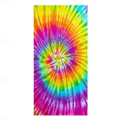 Tie Dye Beach Towel, Sand Free Hippie Color Beach Towels Oversized, Sup Soft Large Bath Towel, Water Absorbent Bathroom Towel for Men, Women, Travel, Swim, Camp, 32 x 64 Inch