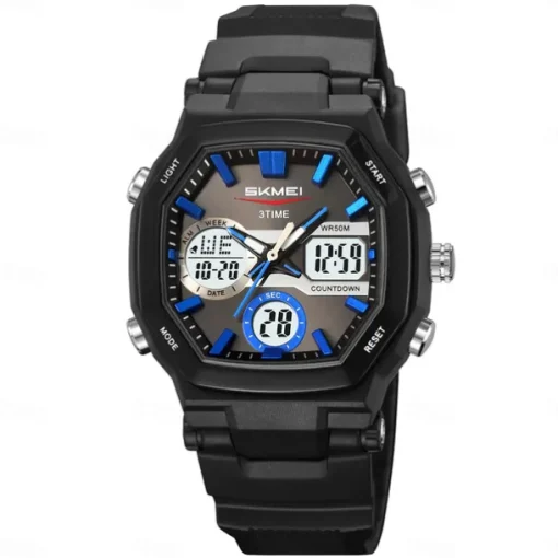 Time Beauty Fashion Multi functional Student Watch Electronic Watch Sports 3 Time Display Electronic Watch