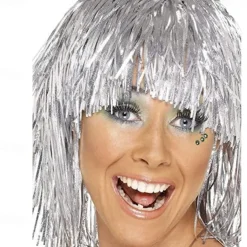 Tinsel Wigs Fancy Dress Shiny Party Wig Metallic Cosplay Supplies