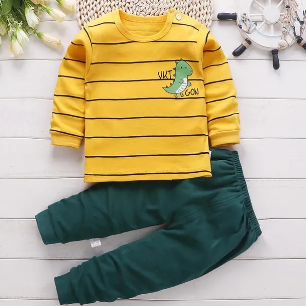 Toddler Boys 2 Pieces Pajama Sets Long Sleeve AB022 AB01 AB04 Animal Cartoon Crewneck Spring Fall Daily Home 3-7 Years