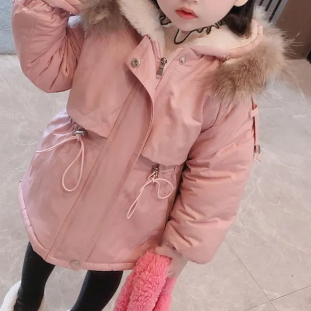 Toddler Girls' Parka Solid Color Fashion Outdoor Cotton Coat Outerwear 3-7 Years Fall Black Pink Blue