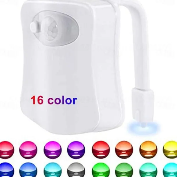 Toilet Night Light PIR Motion Sensor Toilet Lights LED Washroom Night Lamp 16/8 Colors Toilet Bowl Lighting For Bathroom Washroom