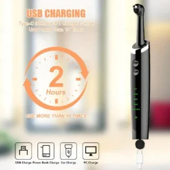 Tooth Polisher Electric Professional with 5 Replacement Heads and 5 Clean Mode USB Charging Waterproof Tooth Polisher Kit