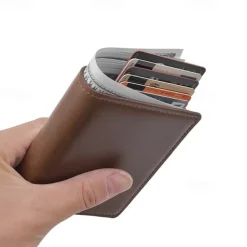Top Quality Short Smart Male Wallet Leather RFID Wallet Men Anti-theft Card Holder Card Small Coin Purse Pocket