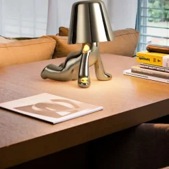 Touch LED Table Lamp, Modern Thinker Decorative Lamp LED Rechargeable Desk Lamp,Golden Little Man USB Desk Lamp, Night Light for Bedroom, Study, Living Room, Bedside Table, Bar, Restaurant