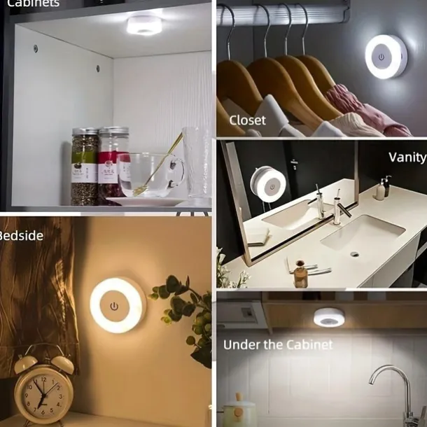 Touch Light Led Tap Light 3 Colors Adjustable Closet Light Portable Wireless Under Cabinet Lights Dimmable Lights For Bedroom Kitchen Counter Stair Hallway