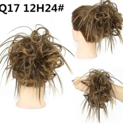 Tousled Updo Messy Bun Hairpiece Hair Extension Ponytail with Elastic Rubber Band Updo Ponytail Hairpiece Synthetic Hair Extensions Scrunchies Ponytail Hairpieces for Women
