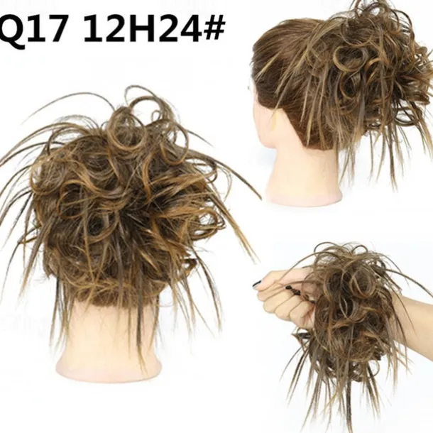 Tousled Updo Messy Bun Hairpiece Hair Extension Ponytail with Elastic Rubber Band Updo Ponytail Hairpiece Synthetic Hair Extensions Scrunchies Ponytail Hairpieces for Women