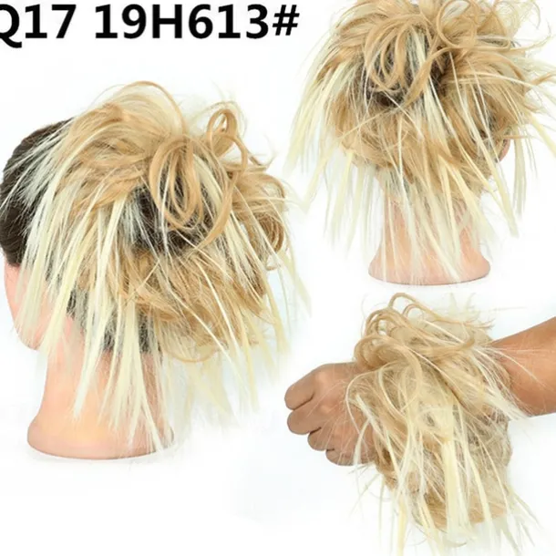 Tousled Updo Messy Bun Hairpiece Hair Extension Ponytail with Elastic Rubber Band Updo Ponytail Hairpiece Synthetic Hair Extensions Scrunchies Ponytail Hairpieces for Women