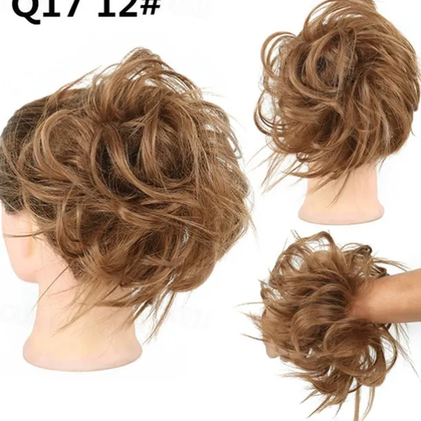Tousled Updo Messy Bun Hairpiece Hair Extension Ponytail with Elastic Rubber Band Updo Ponytail Hairpiece Synthetic Hair Extensions Scrunchies Ponytail Hairpieces for Women
