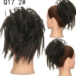 Tousled Updo Messy Bun Hairpiece Hair Extension Ponytail with Elastic Rubber Band Updo Ponytail Hairpiece Synthetic Hair Extensions Scrunchies Ponytail Hairpieces for Women