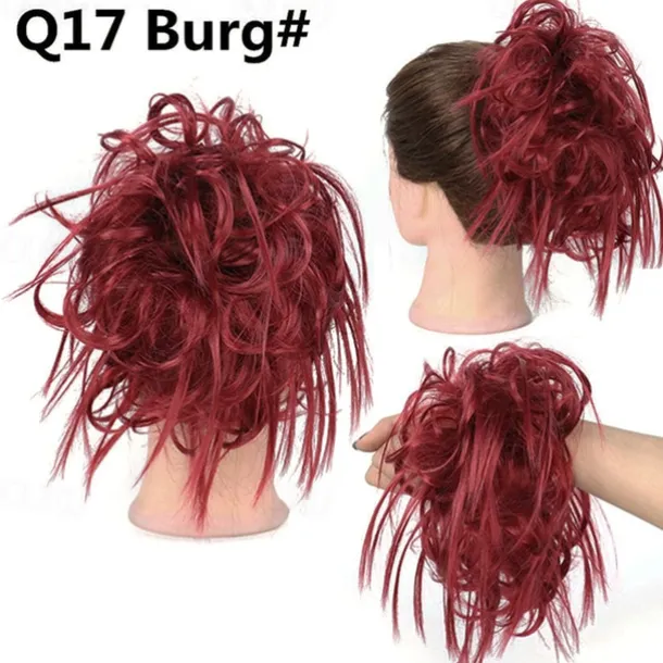 Tousled Updo Messy Bun Hairpiece Hair Extension Ponytail with Elastic Rubber Band Updo Ponytail Hairpiece Synthetic Hair Extensions Scrunchies Ponytail Hairpieces for Women