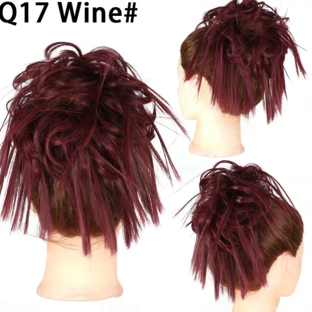 Tousled Updo Messy Bun Hairpiece Hair Extension Ponytail with Elastic Rubber Band Updo Ponytail Hairpiece Synthetic Hair Extensions Scrunchies Ponytail Hairpieces for Women