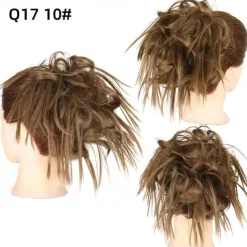 Tousled Updo Messy Bun Hairpiece Hair Extension Ponytail with Elastic Rubber Band Updo Ponytail Hairpiece Synthetic Hair Extensions Scrunchies Ponytail Hairpieces for Women