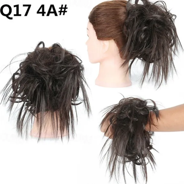 Tousled Updo Messy Bun Hairpiece Hair Extension Ponytail with Elastic Rubber Band Updo Ponytail Hairpiece Synthetic Hair Extensions Scrunchies Ponytail Hairpieces for Women