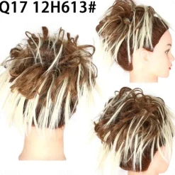 Tousled Updo Messy Bun Hairpiece Hair Extension Ponytail with Elastic Rubber Band Updo Ponytail Hairpiece Synthetic Hair Extensions Scrunchies Ponytail Hairpieces for Women