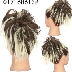 Tousled Updo Messy Bun Hairpiece Hair Extension Ponytail with Elastic Rubber Band Updo Ponytail Hairpiece Synthetic Hair Extensions Scrunchies Ponytail Hairpieces for Women