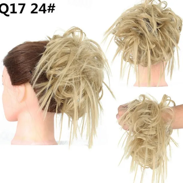 Tousled Updo Messy Bun Hairpiece Hair Extension Ponytail with Elastic Rubber Band Updo Ponytail Hairpiece Synthetic Hair Extensions Scrunchies Ponytail Hairpieces for Women
