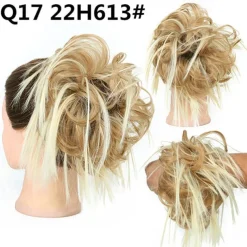 Tousled Updo Messy Bun Hairpiece Hair Extension Ponytail with Elastic Rubber Band Updo Ponytail Hairpiece Synthetic Hair Extensions Scrunchies Ponytail Hairpieces for Women