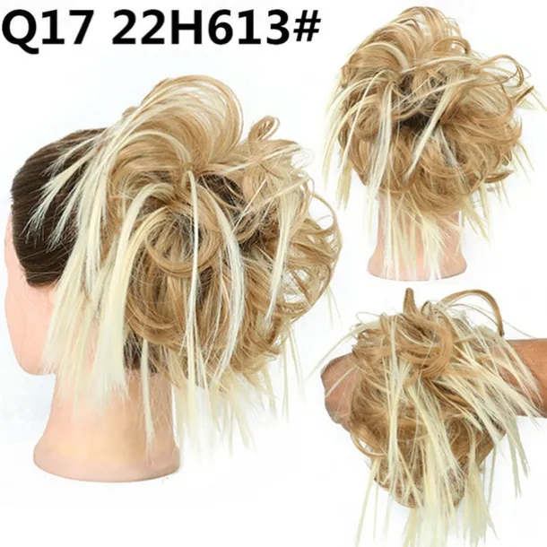 Tousled Updo Messy Bun Hairpiece Hair Extension Ponytail with Elastic Rubber Band Updo Ponytail Hairpiece Synthetic Hair Extensions Scrunchies Ponytail Hairpieces for Women