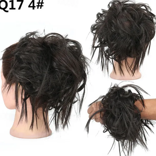 Tousled Updo Messy Bun Hairpiece Hair Extension Ponytail with Elastic Rubber Band Updo Ponytail Hairpiece Synthetic Hair Extensions Scrunchies Ponytail Hairpieces for Women