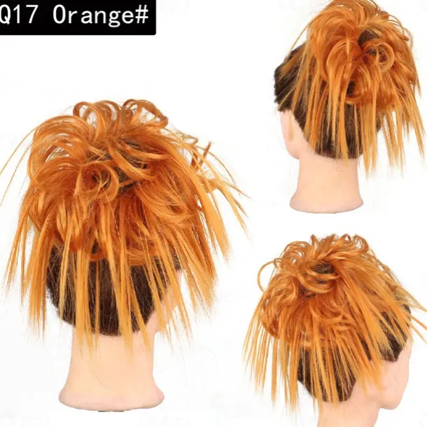 Tousled Updo Messy Bun Hairpiece Hair Extension Ponytail with Elastic Rubber Band Updo Ponytail Hairpiece Synthetic Hair Extensions Scrunchies Ponytail Hairpieces for Women