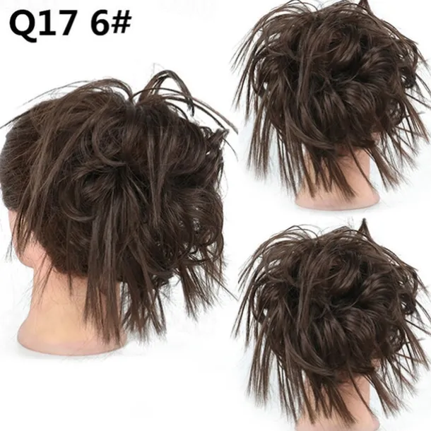 Tousled Updo Messy Bun Hairpiece Hair Extension Ponytail with Elastic Rubber Band Updo Ponytail Hairpiece Synthetic Hair Extensions Scrunchies Ponytail Hairpieces for Women