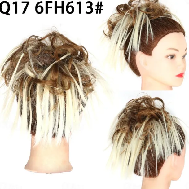 Tousled Updo Messy Bun Hairpiece Hair Extension Ponytail with Elastic Rubber Band Updo Ponytail Hairpiece Synthetic Hair Extensions Scrunchies Ponytail Hairpieces for Women