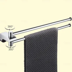 Towel Bar / Bathroom Shelf Foldable / Retractable Cable / Multilayer Contemporary / Modern Brass / Zinc Alloy / Metal 1pc - Bathroom Single / Double / 1-Towel Bar Wall Mounted