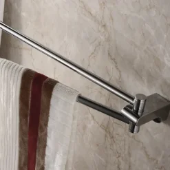 Towel Bar / Bathroom Shelf Foldable / Retractable Cable / Multilayer Contemporary / Modern Brass / Zinc Alloy / Metal 1pc - Bathroom Single / Double / 1-Towel Bar Wall Mounted