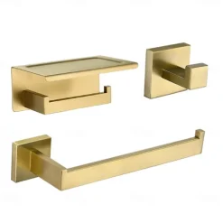 Towel Bar / Toilet Paper Holder / Robe Hook New Design / Creative / Multifunction Contemporary / Modern Stainless Steel / Low-carbon Steel / Metal 3pcs - Bathroom Wall Mounted