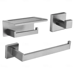 Towel Bar / Toilet Paper Holder / Robe Hook New Design / Creative / Multifunction Contemporary / Modern Stainless Steel / Low-carbon Steel / Metal 3pcs - Bathroom Wall Mounted