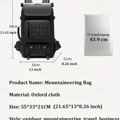 Travel Backpack For Men Waterproof 17 Inch Business Laptop Backpack With Separate Shoe Bag Hidden USB Charging Port 50L Outdoors Trekking Backpack For Woman Hiking Camping Backpack