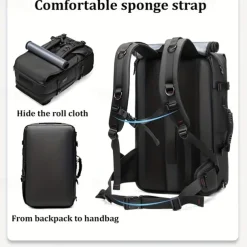 Travel Backpack For Men Waterproof 17 Inch Business Laptop Backpack With Separate Shoe Bag Hidden USB Charging Port 50L Outdoors Trekking Backpack For Woman Hiking Camping Backpack