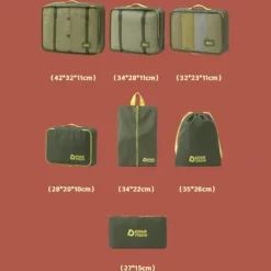 Travel Compression Packing Cubes Set, 7-Piece Luggage Organizer Bags for Suitcase, Thick Twill Waterproof Storage Bags for Travel, Portable & Versatile