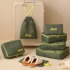 Travel Compression Packing Cubes Set, 7-Piece Luggage Organizer Bags for Suitcase, Thick Twill Waterproof Storage Bags for Travel, Portable & Versatile