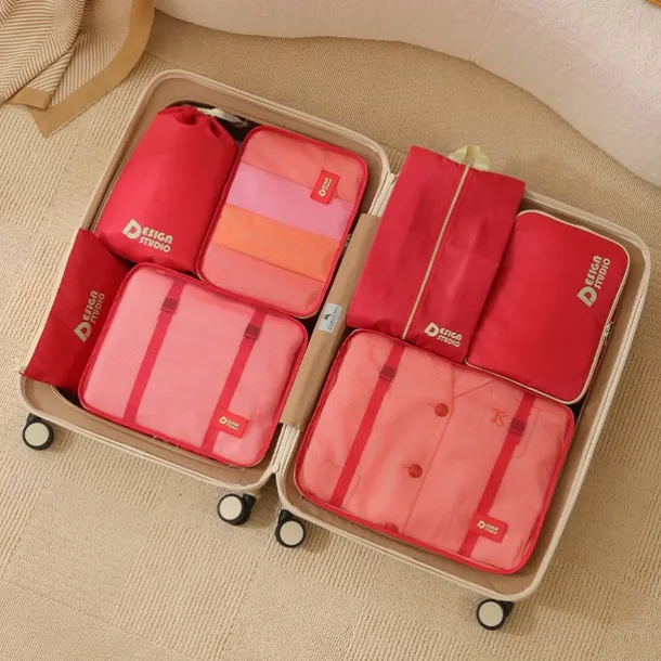 Travel Compression Packing Cubes Set, 7-Piece Luggage Organizer Bags for Suitcase, Thick Twill Waterproof Storage Bags for Travel, Portable & Versatile