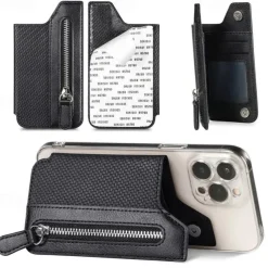Travel Wallet Card Bag Credit Card Holder For Cell Phone Multifunctional Adhesive Phone Wallet Card Holder Cell Phone Card Case