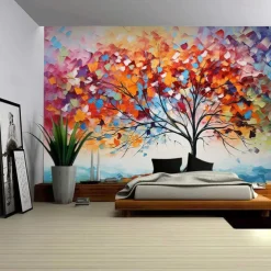 Tree of Life Hanging Tapestry Wall Art Large Tapestry Mural Decor Photograph Backdrop Blanket Curtain Home Bedroom Living Room Decoration