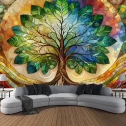 Tree of Life Hanging Tapestry Wall Art Large Tapestry Mural Decor Photograph Backdrop Blanket Curtain Home Bedroom Living Room Decoration
