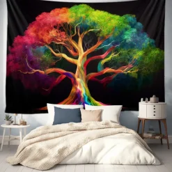 Tree of Life Hanging Tapestry Wall Art Large Tapestry Mural Decor Photograph Backdrop Blanket Curtain Home Bedroom Living Room Decoration