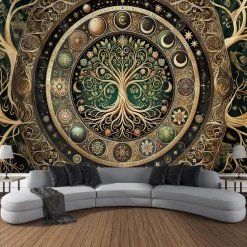 Tree of Life Totem Hanging Tapestry Wall Art Large Tapestry Mural Decor Photograph Backdrop Blanket Curtain Home Bedroom Living Room Decoration