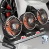 Triple-Head 12V/24V USB Car Fan - Powerful Cooling and Air Circulation for Vehicle Comfort on Long Drives