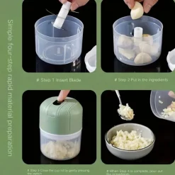 Tritatutto elettrico per aglio e verdure tritatutto frantoio per noci carne frutta cipolla ricaricabile multifunzione