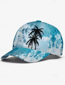 Tropical Palm Tree Baseball Cap – Summer-Inspired Design, Adjustable Fit, Comfortable and Lightweight, Ideal for Men and Women, Perfect for Beach Days and Outdoor Activities