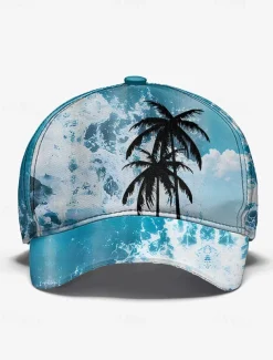 Tropical Palm Tree Baseball Cap – Summer-Inspired Design, Adjustable Fit, Comfortable and Lightweight, Ideal for Men and Women, Perfect for Beach Days and Outdoor Activities