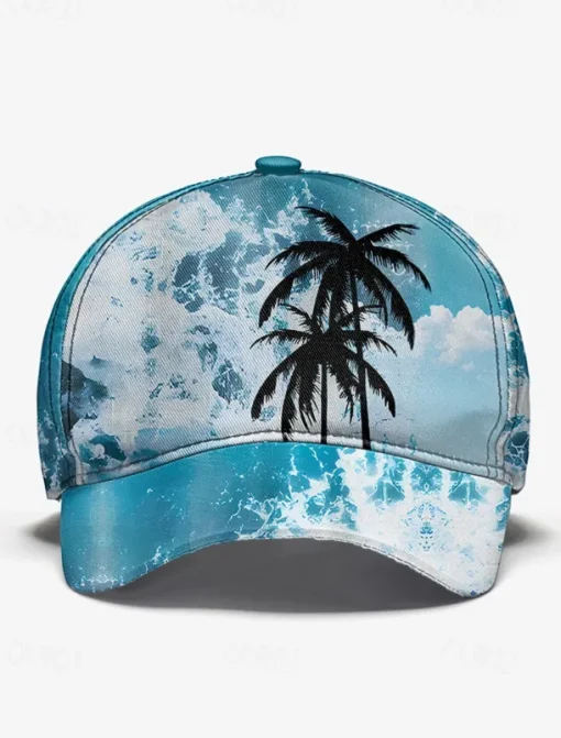 Tropical Palm Tree Baseball Cap – Summer-Inspired Design, Adjustable Fit, Comfortable and Lightweight, Ideal for Men and Women, Perfect for Beach Days and Outdoor Activities